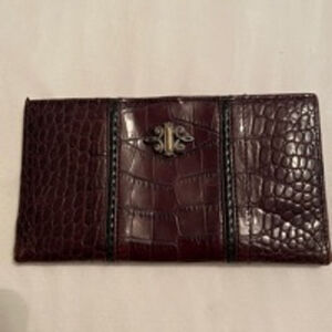 Brighton Vintage Brown Leather Croc embossed Wallet